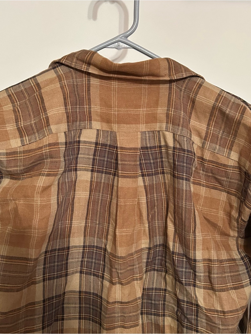 Lauren Ralph Lauren Tan and Brown Plaid Button-Down Shirt - Picture 9 of 10